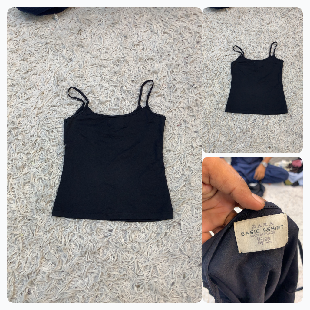 Zara Basic T-shirt Black Cami Top