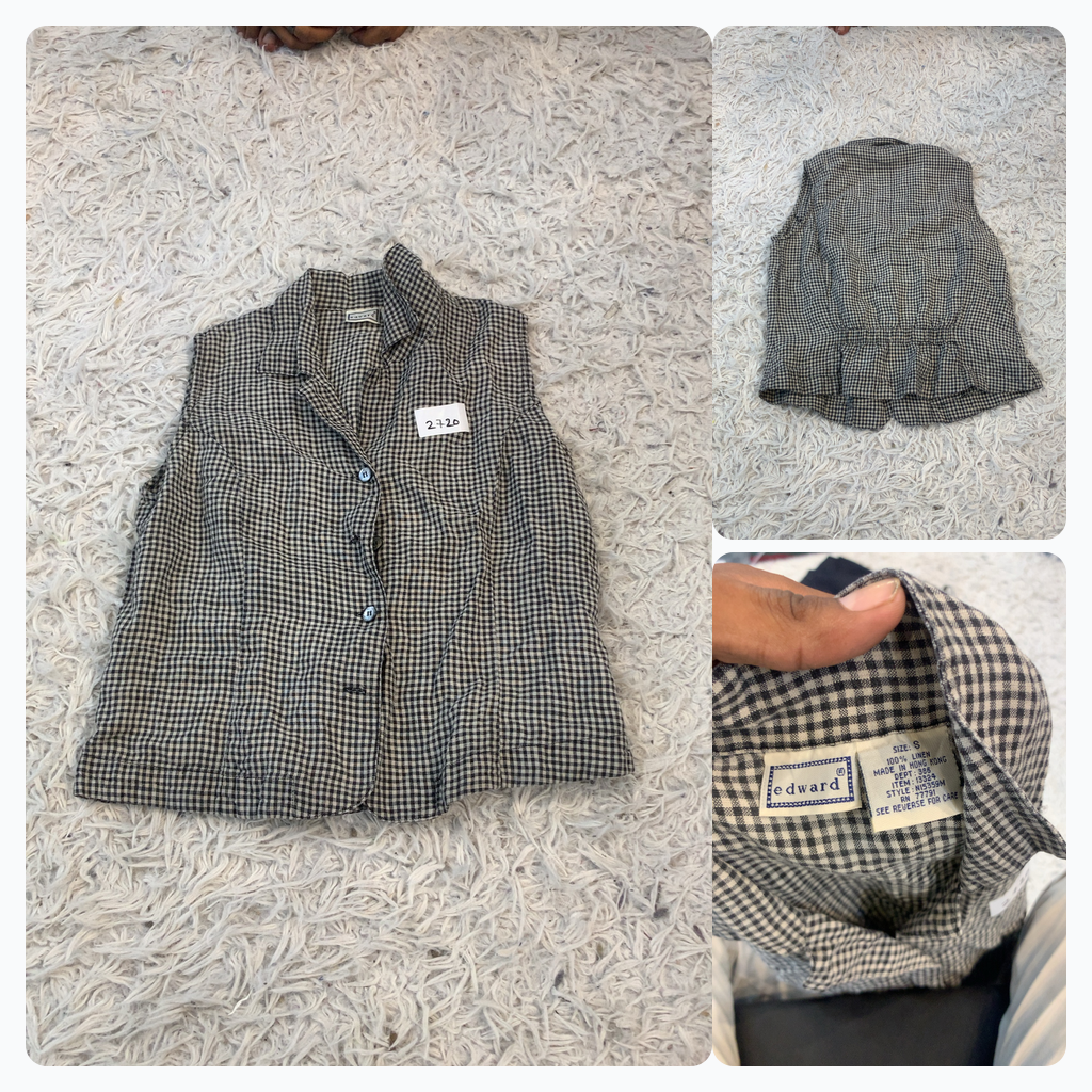 Camiseta sem mangas abotoada Edward Linen