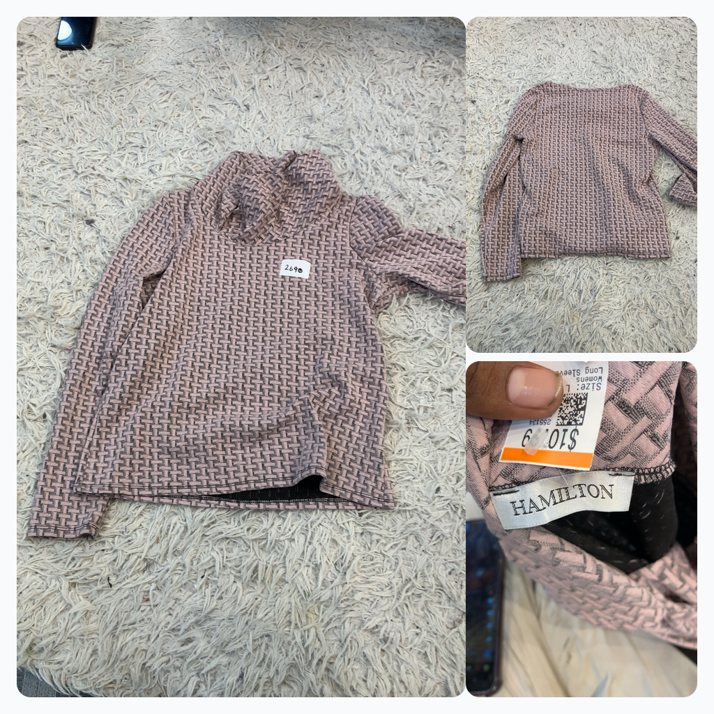 Blusa de cuello alto de manga larga para mujer