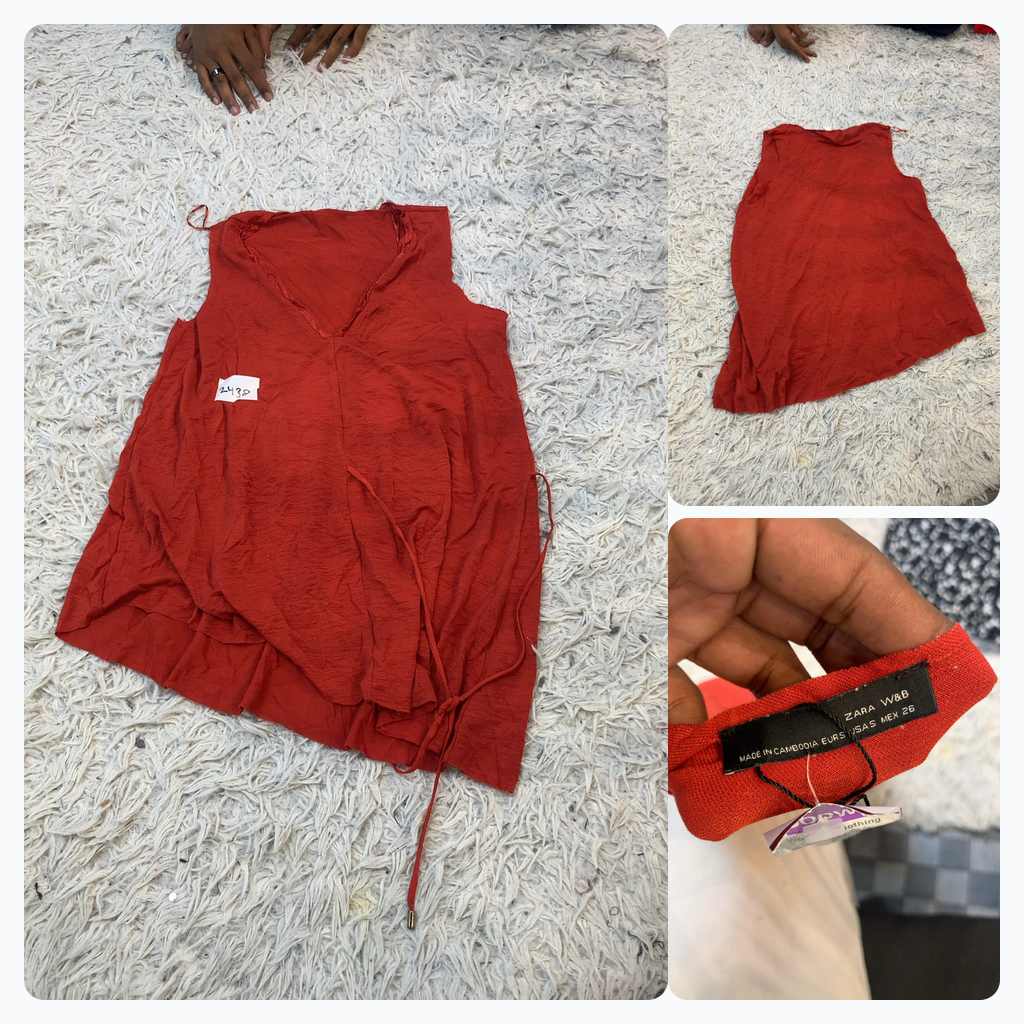 Zara W&B Orange Tank Top