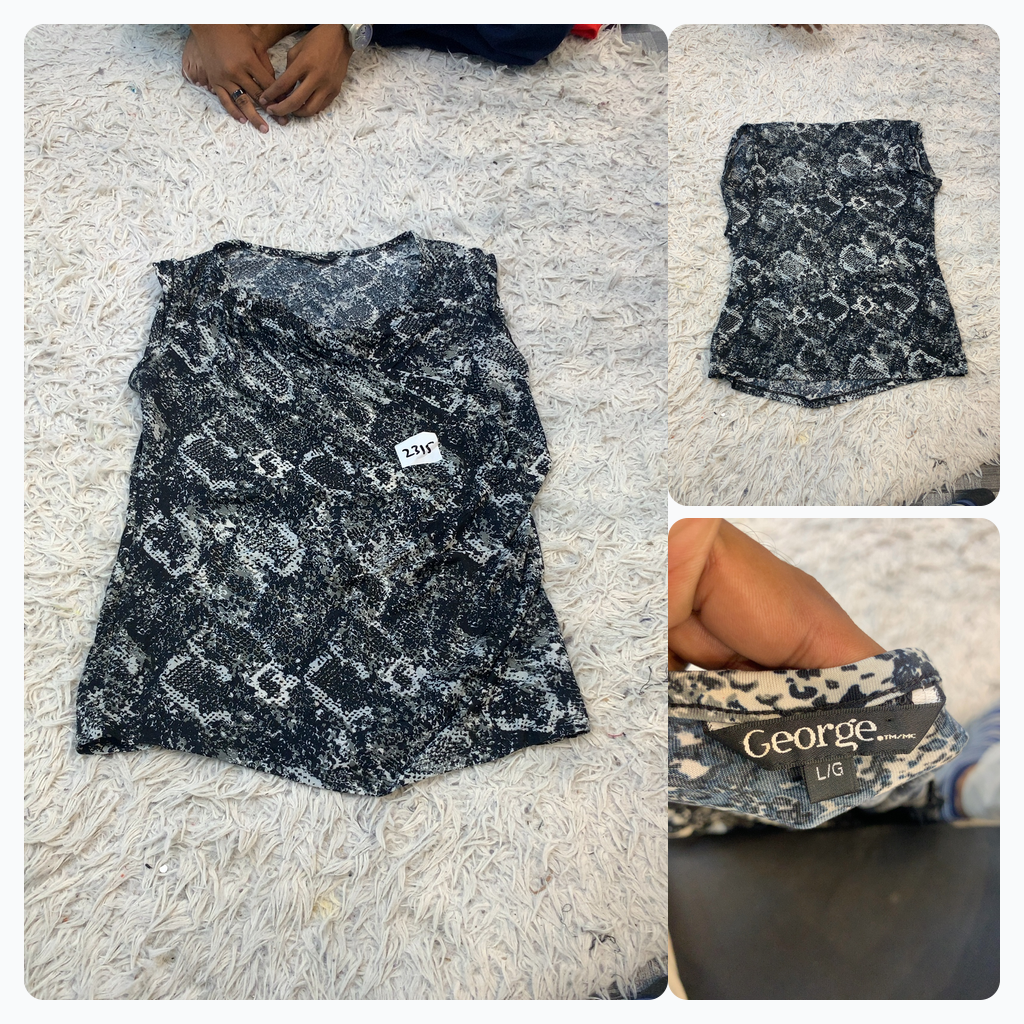 George Animal Print Sleeveless Top