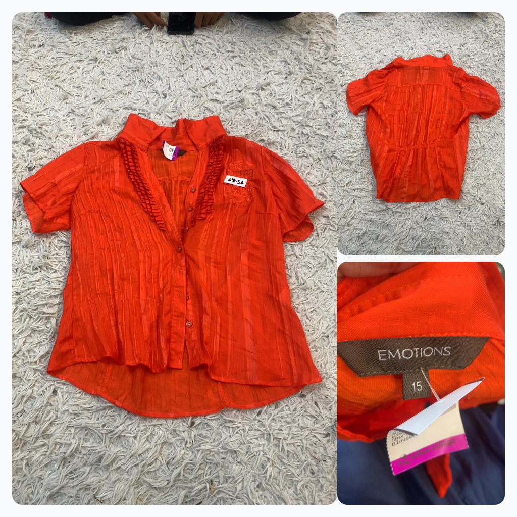 Blusa de manga corta naranja