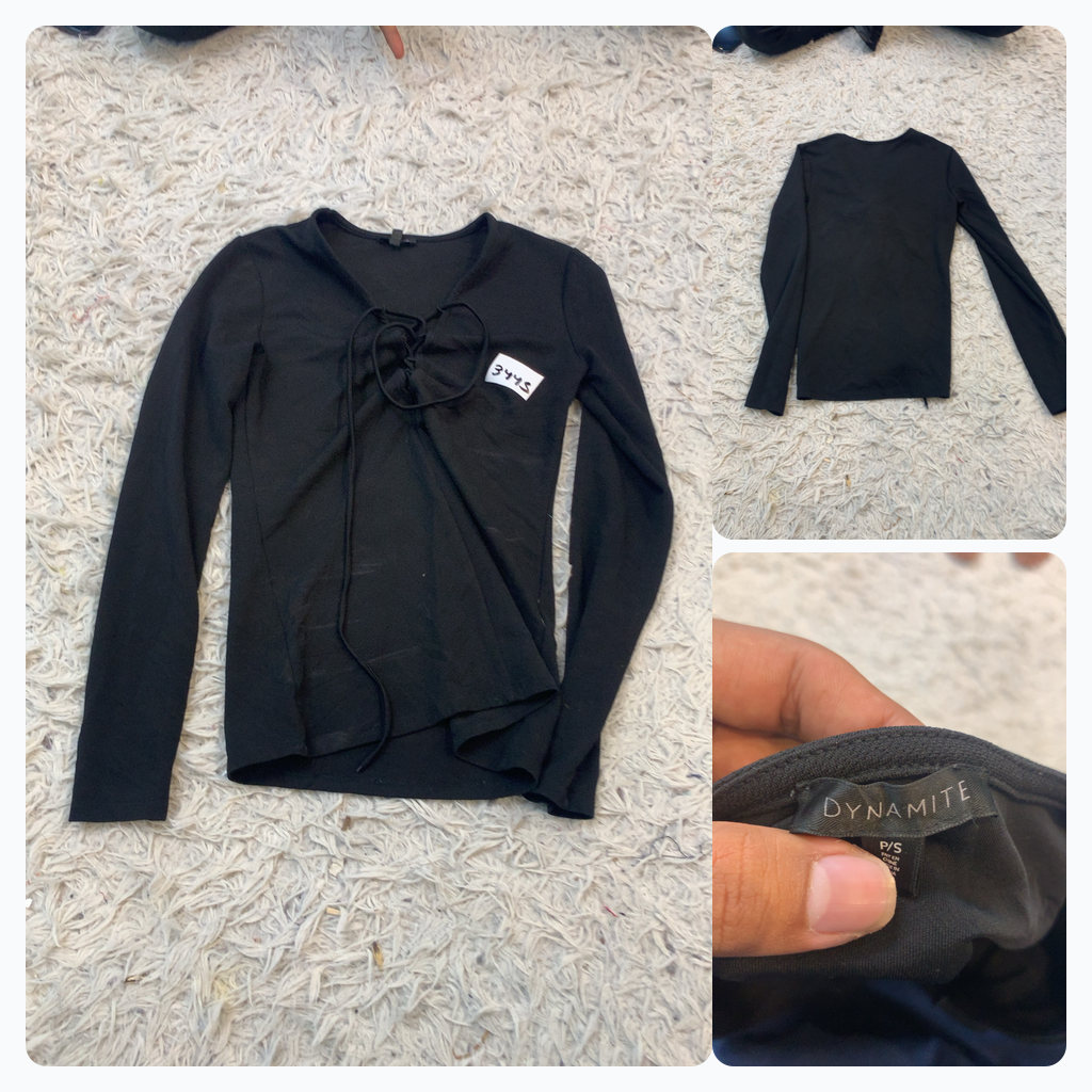 Dynamite Black Long Sleeve Top