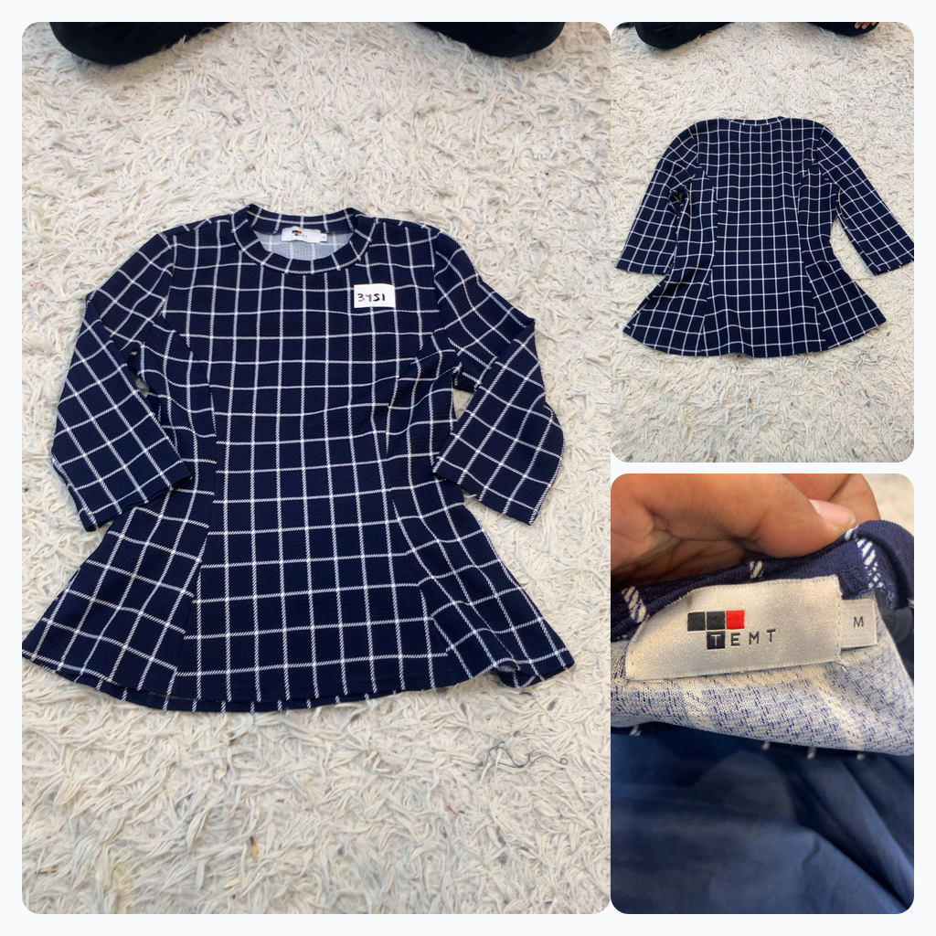 Dress de manga larga a cuadros TEMT
