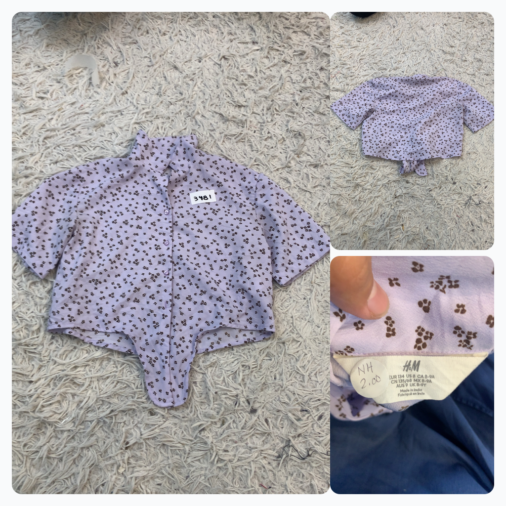 H&M Top corto con botones y estampado de flores