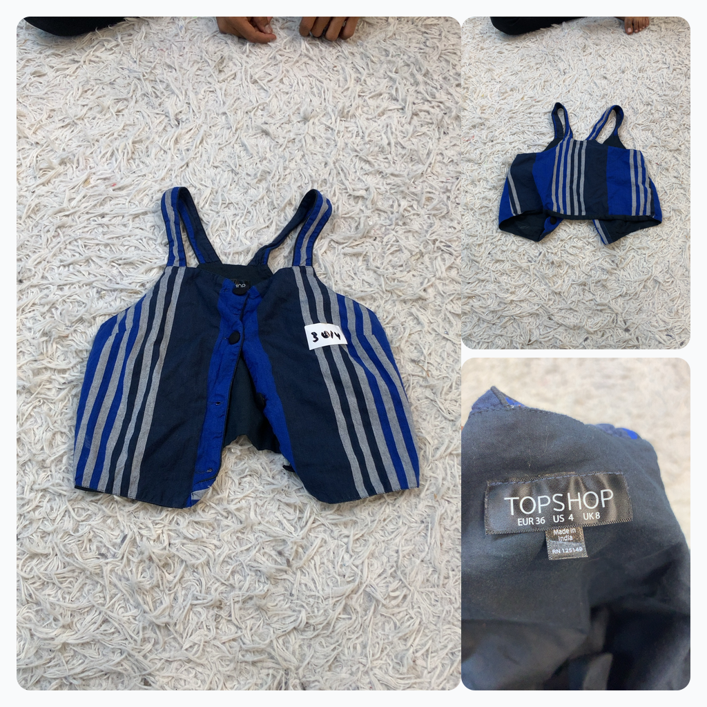 Topshop Striped Button-Down Top