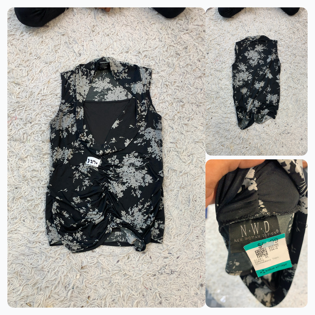 Top sans manches fleuri
