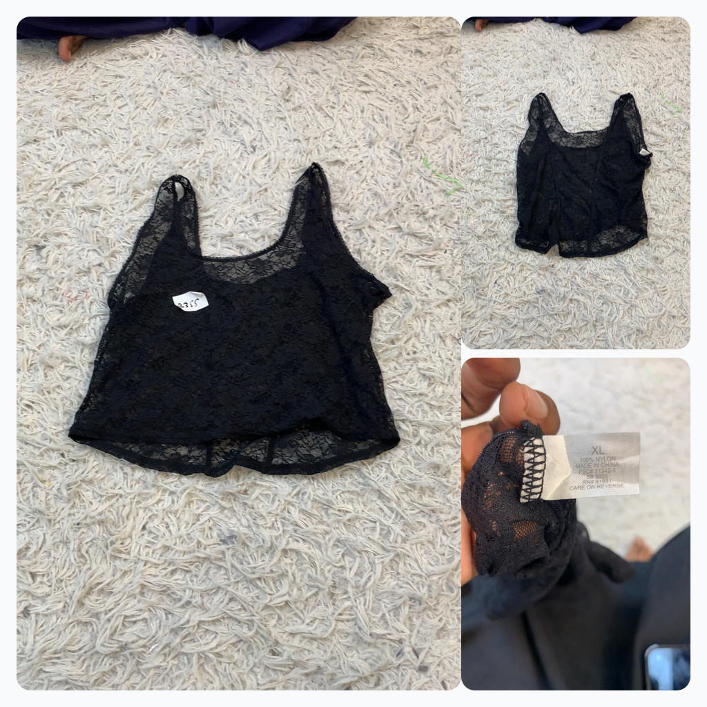 Débardeur en dentelle noire