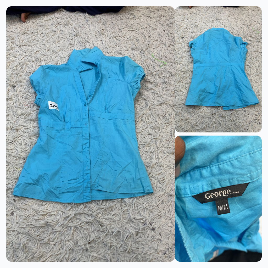Chemise bleue à boutons