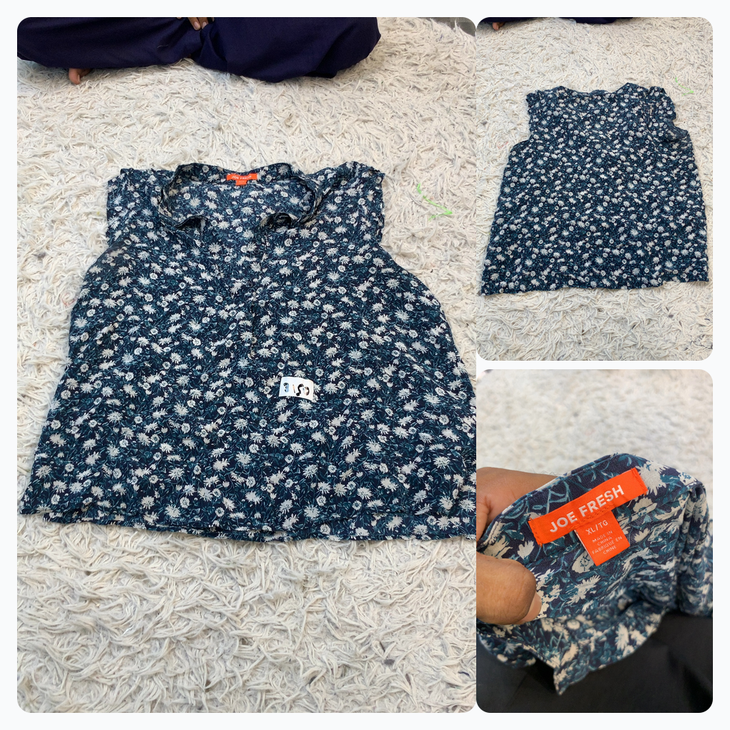 Blouse sans manches à imprimé floral