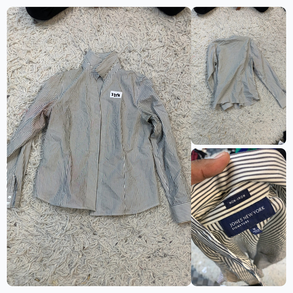 Camisa de botón a rayas Jones New York Signature