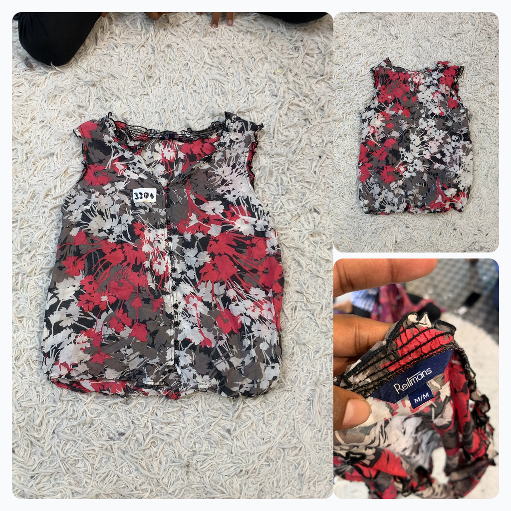 Blusa sin mangas con estampado floral