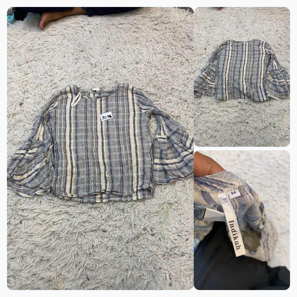 Blusa de manga acampanada a rayas