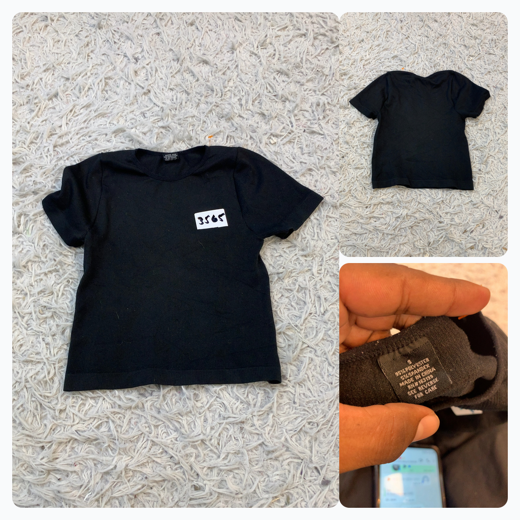 Black Ribbed Baby Tee