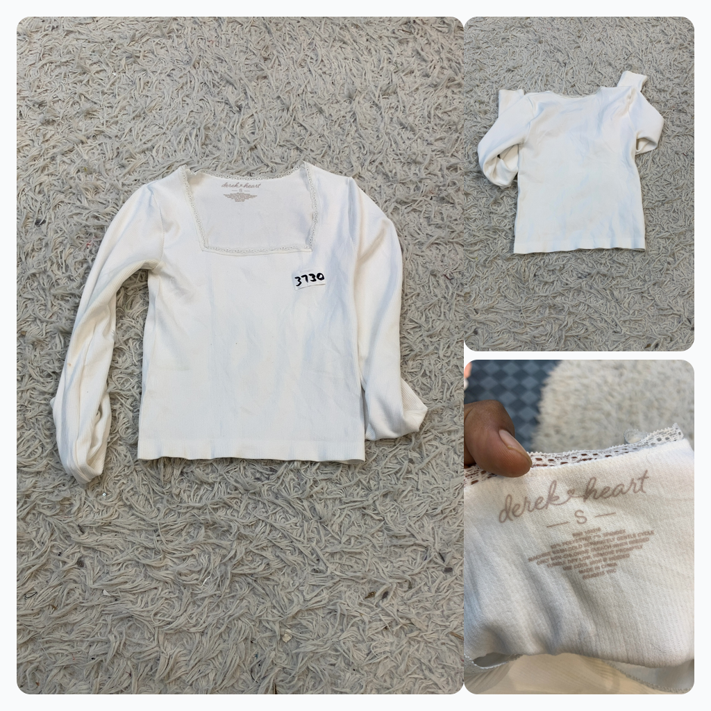 Derek Heart White Long Sleeve Top