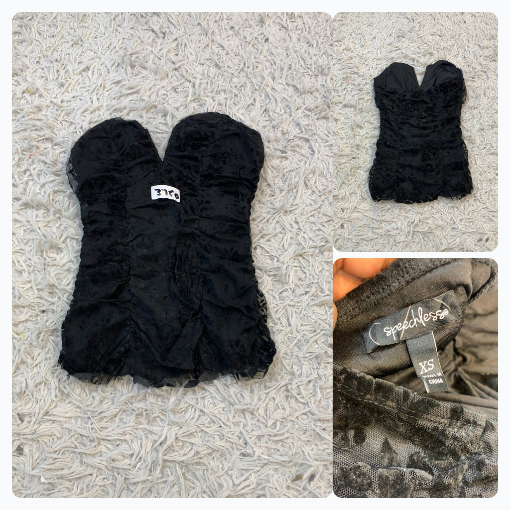 Robe mini noire sans bretelles Speechless