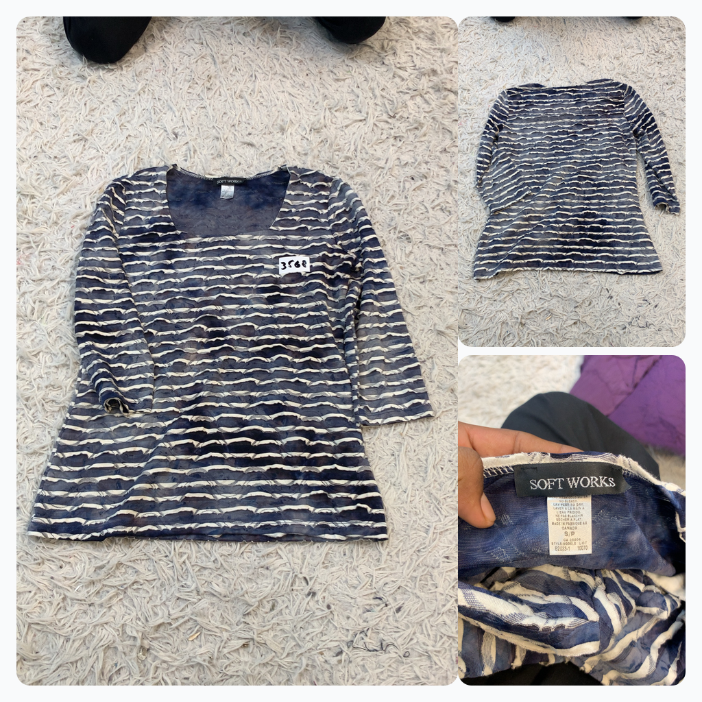 Top de manga 3/4 a rayas Soft Works