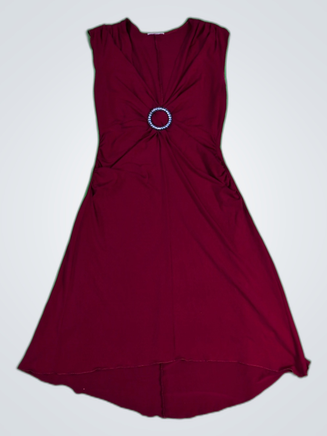 Unbranded Sleeveless Draped V-Neck Midi Dress