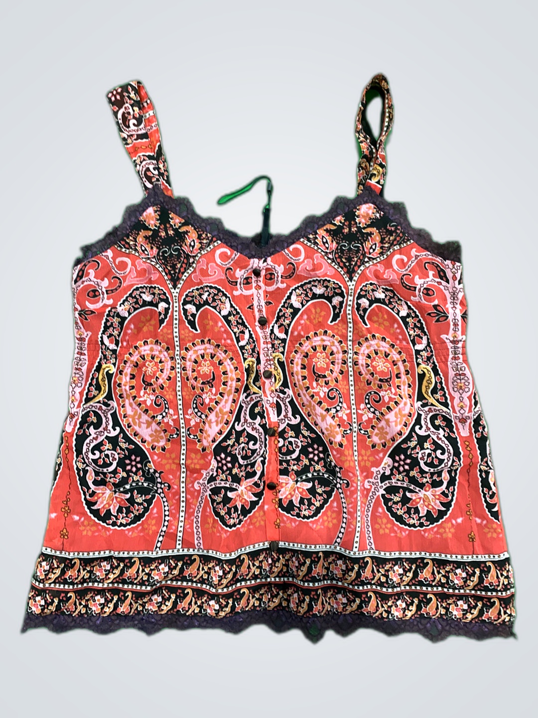 BCBG Max Azria Camiseta de tirantes con encaje imp..