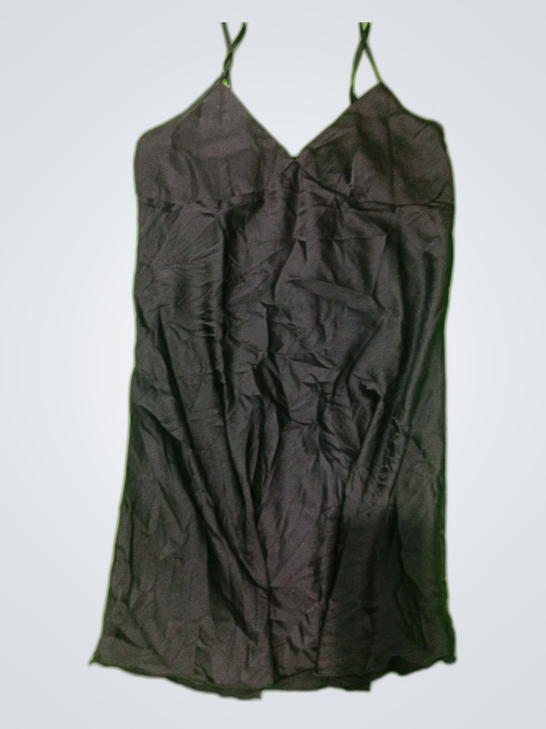 Abito a sottoveste in raso nero non marcato