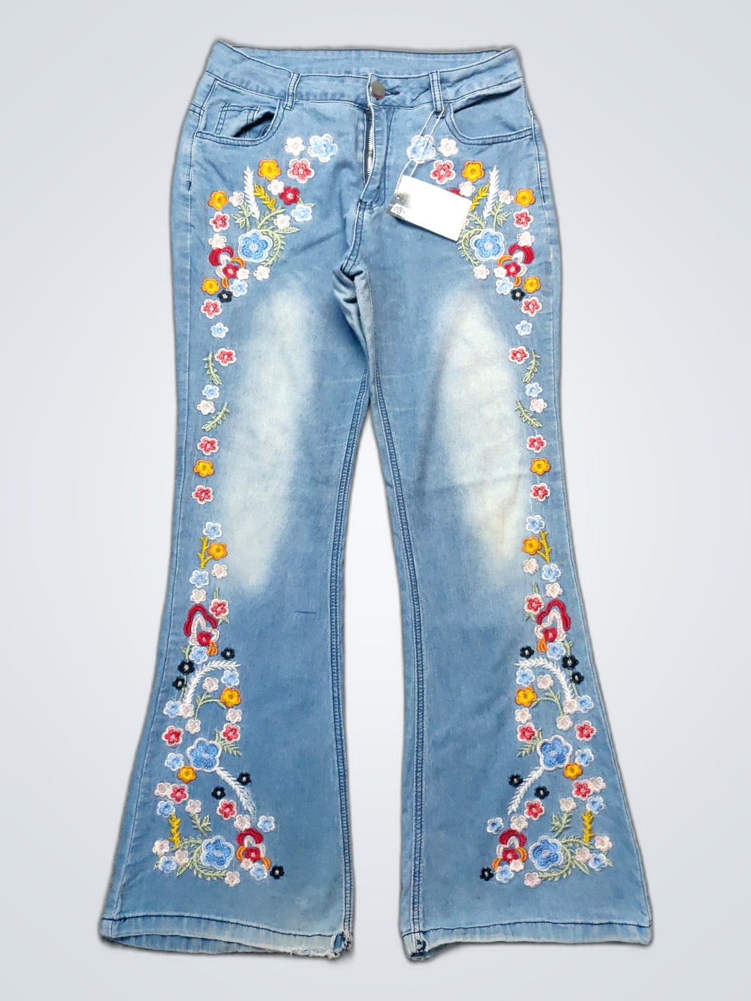 Bestickte Blumenjeans