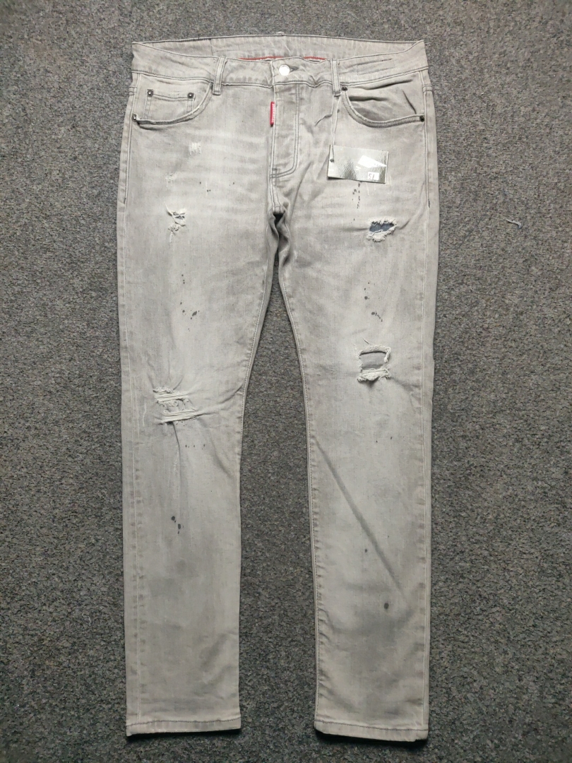 DSQUARED2 Grey Distressed Slim Jeans