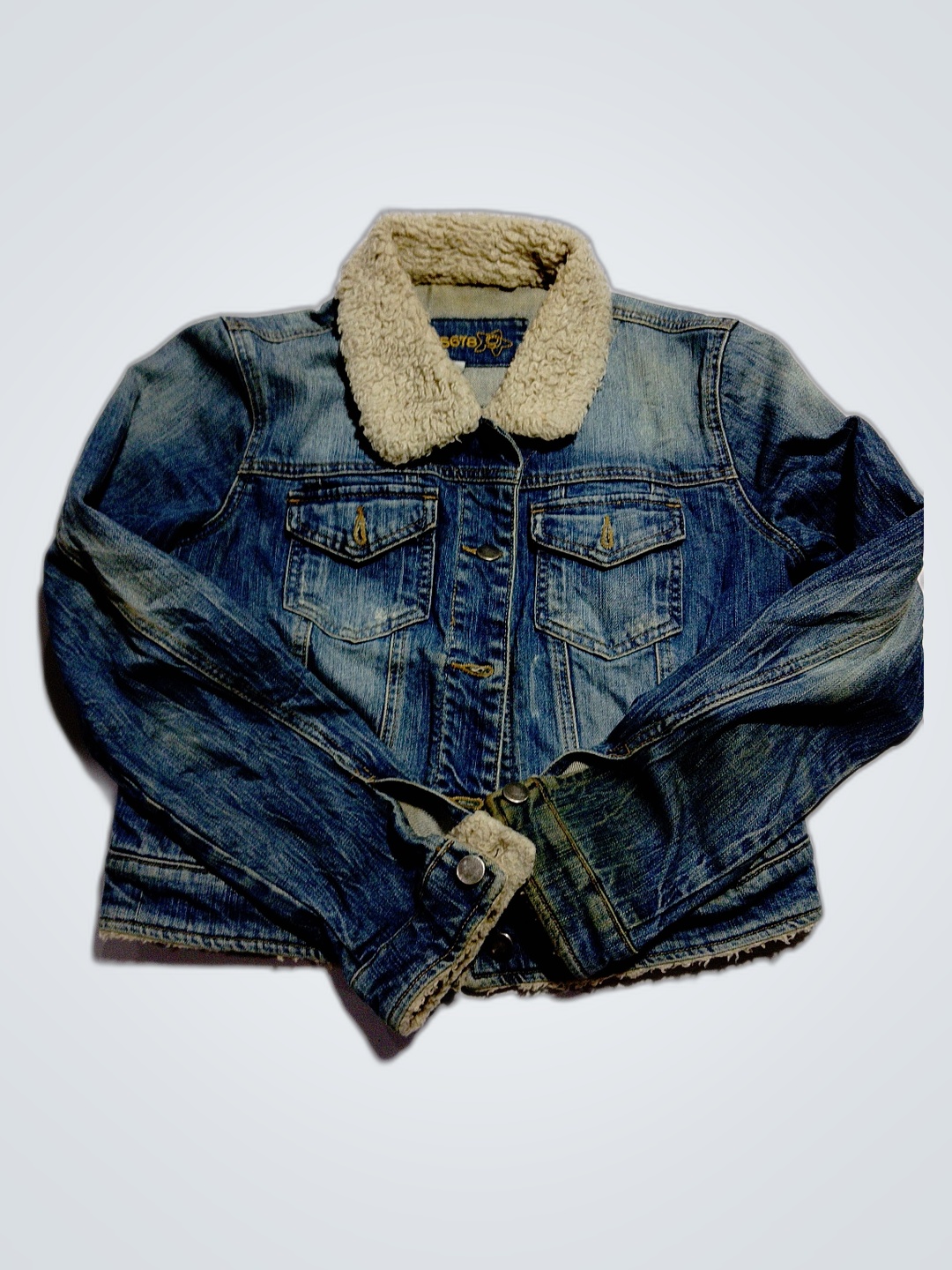 Denim Jacket with Sherpa Collar