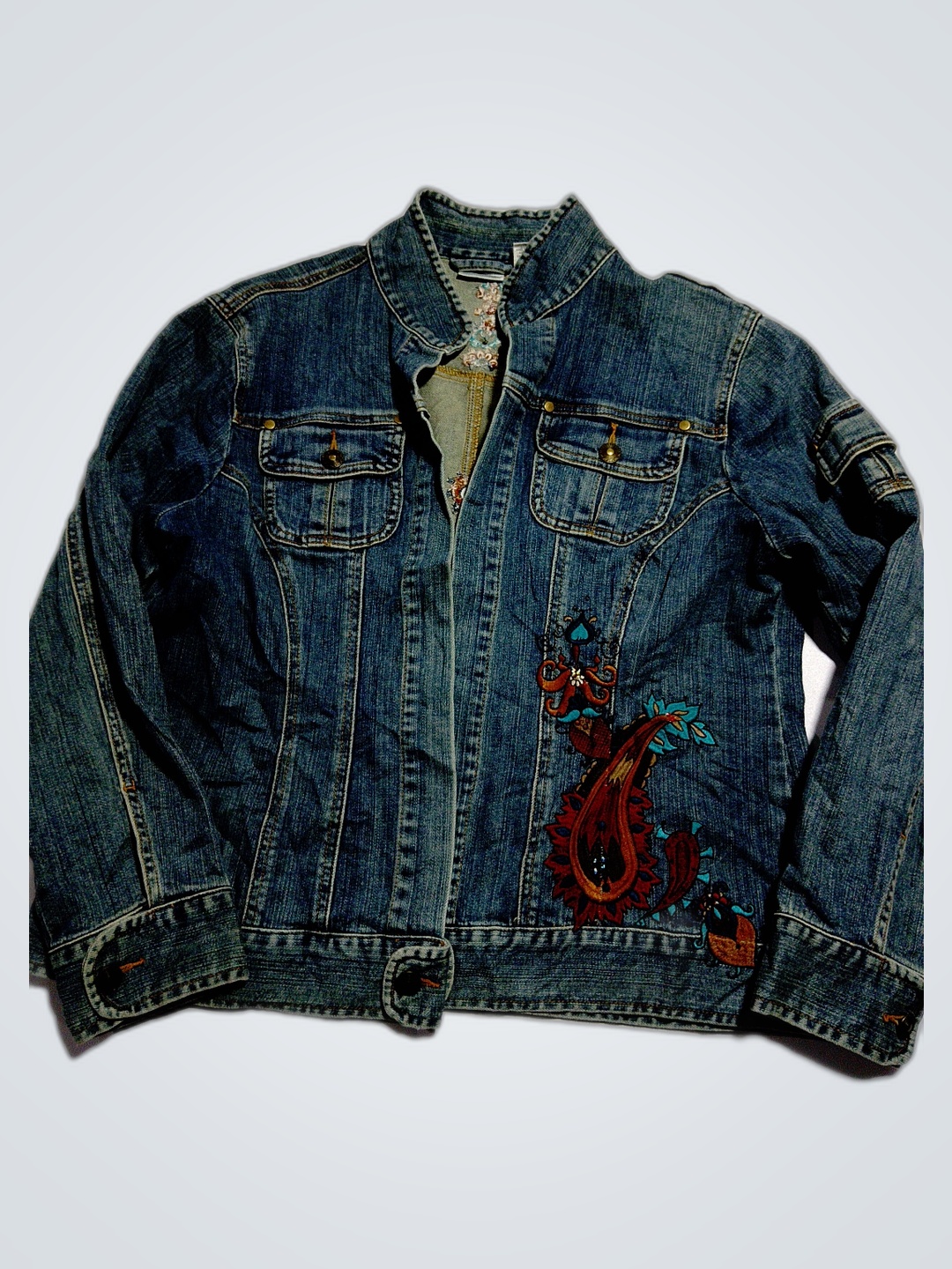 Chico's Embroidered Denim Jacket