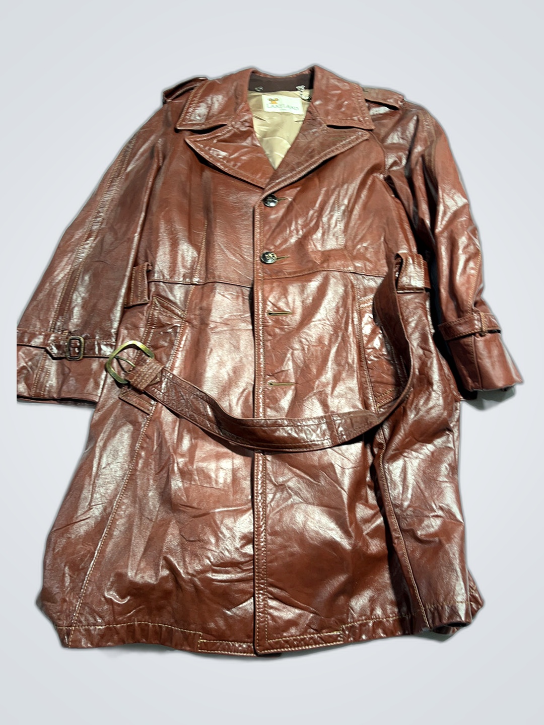 Casaco de Couro Marrom Lakeland