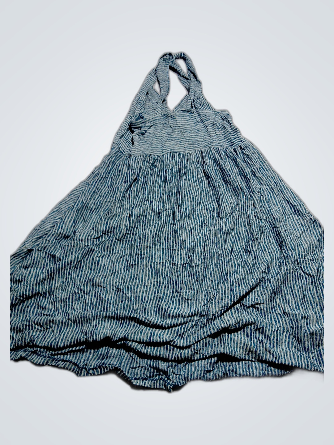 Universal Thread blue striped halter neck dress