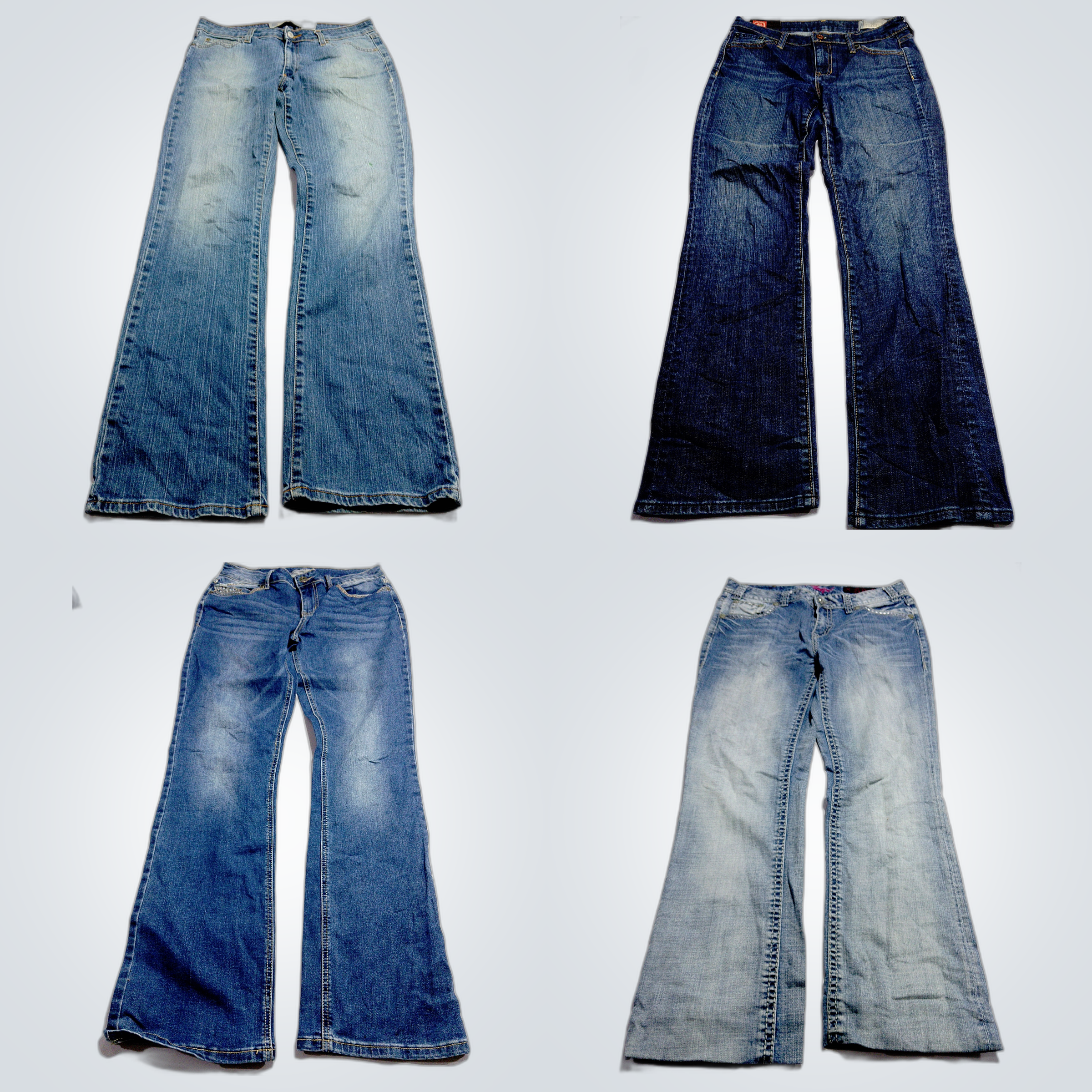 Pacote de Denim Vintage: 7 Pares de Jeans Flare e ..