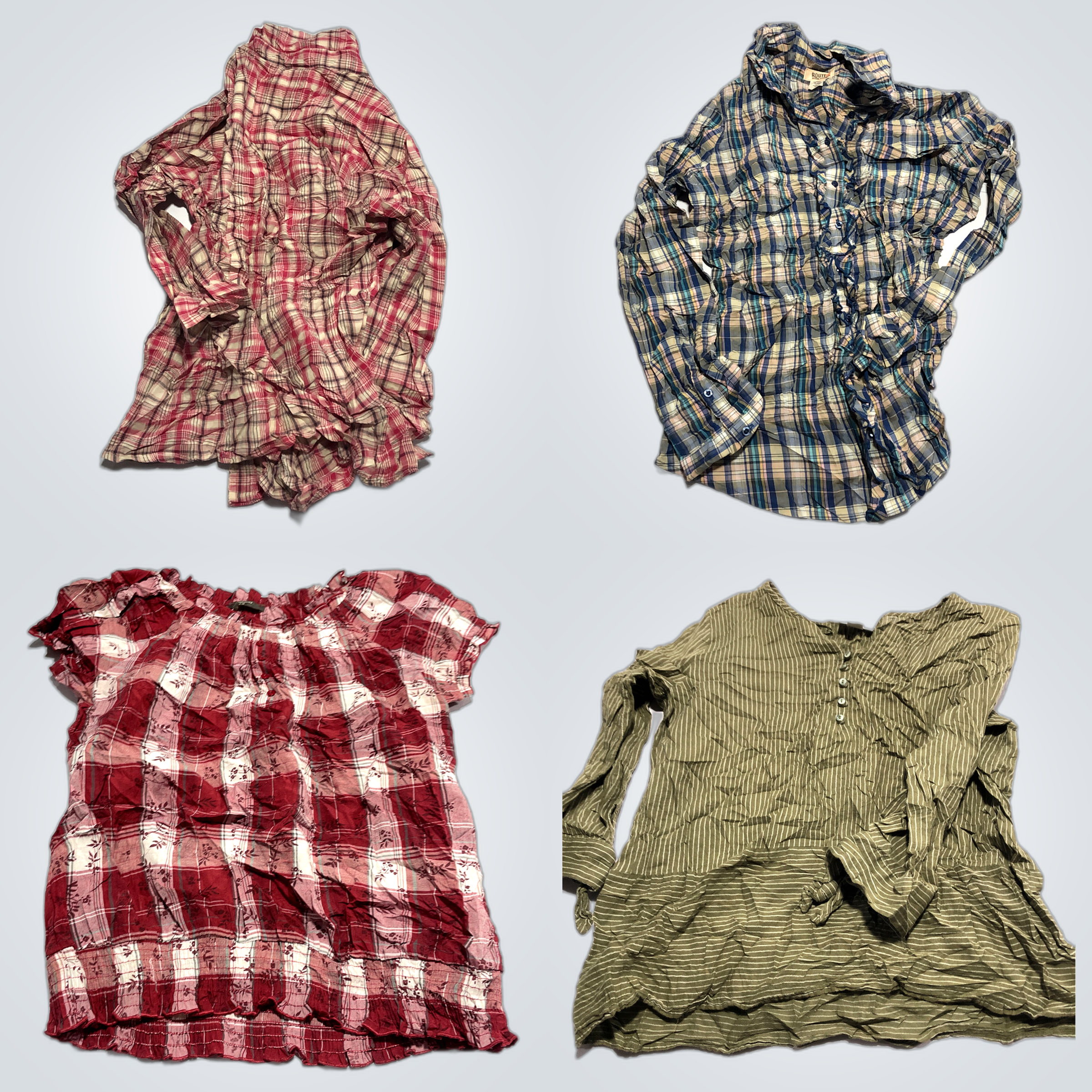 Plaid Flannel & Printed Tops Bundle - A.N.A, Route..