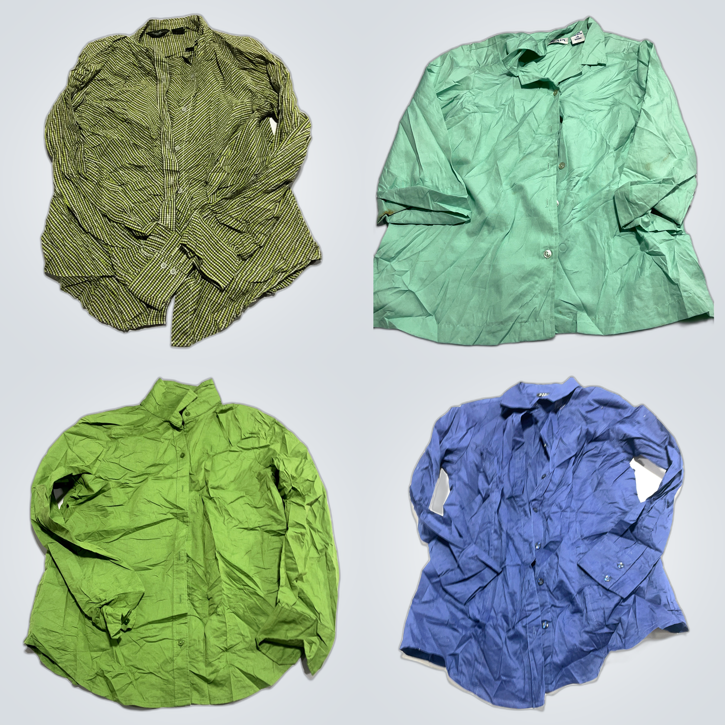 Conjunto de Camisas Com Botão Verde & Azul Eddie B..