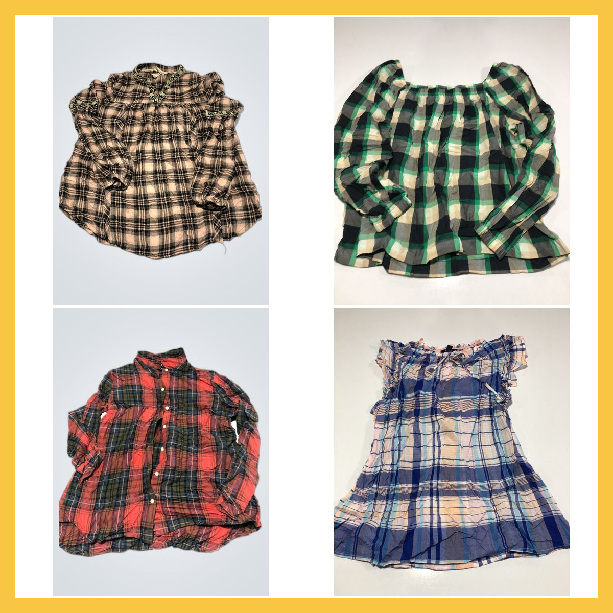 Pacchetto di Bluse a Quadri: Girl Krazy, Hollister..