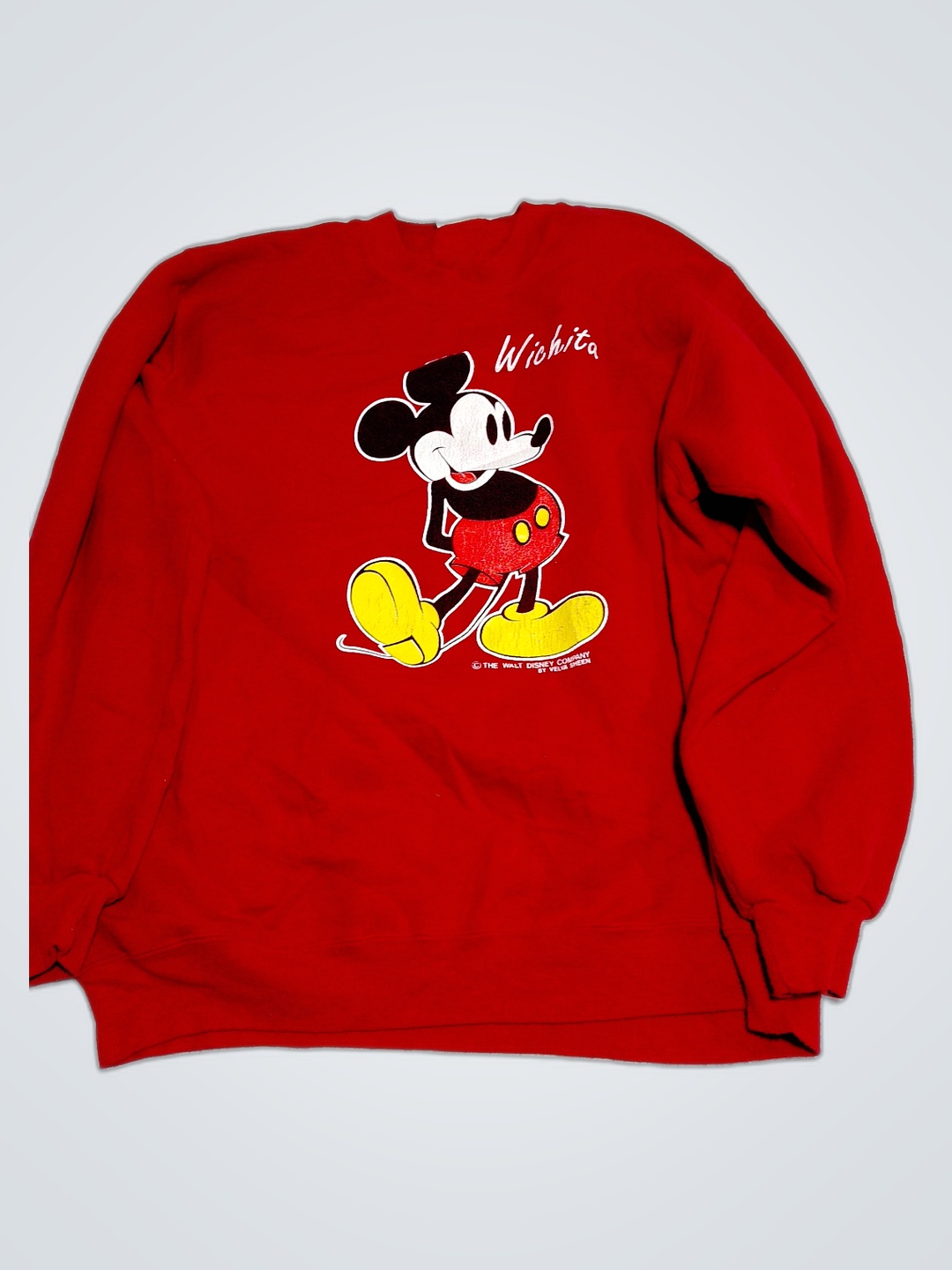 Red Sweatshirt with Mickey Mouse Graphic