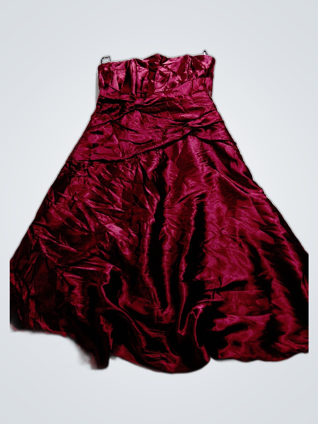 Vestido de Festa de Cetim Borgonha