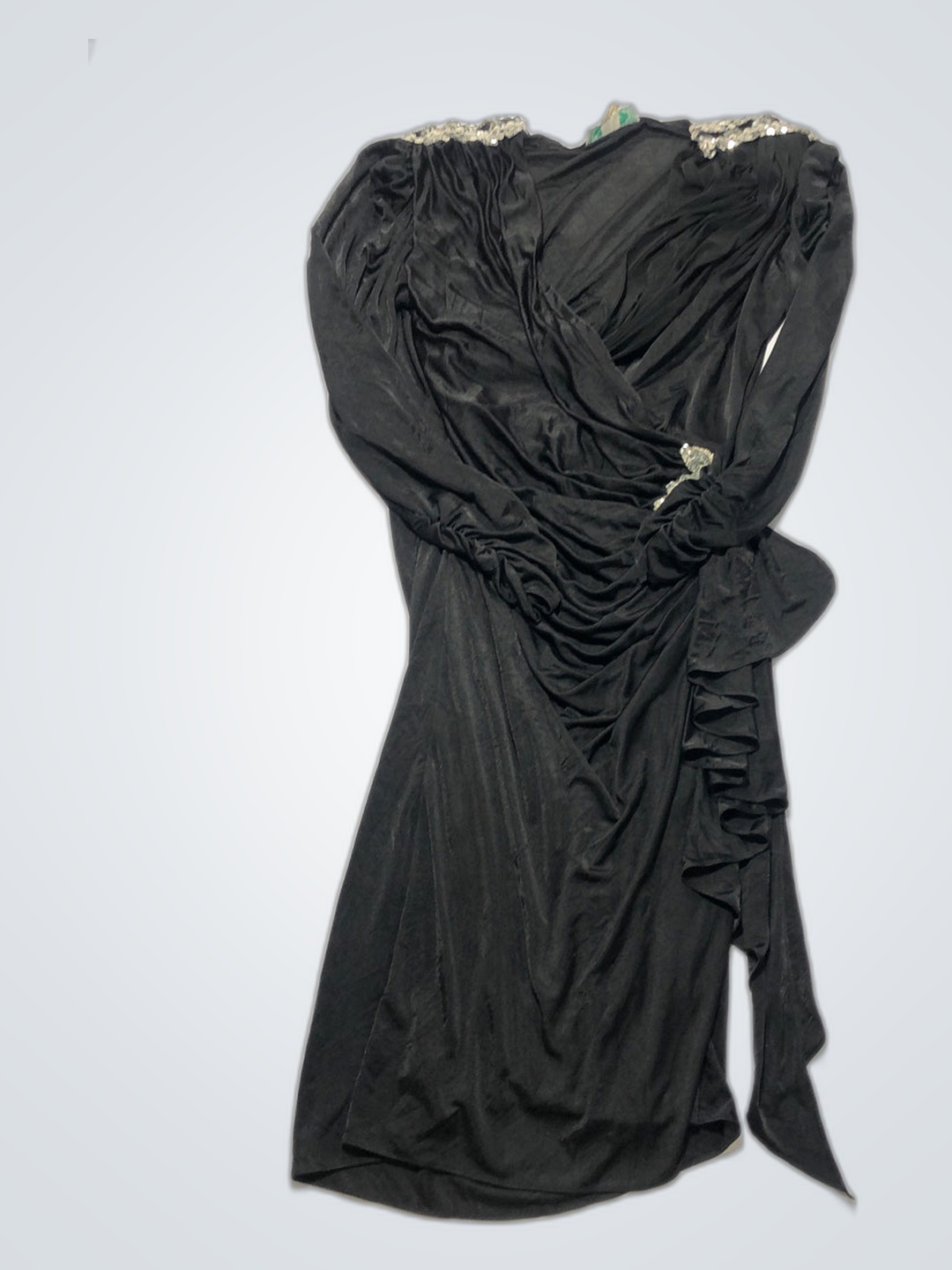 Filigree Black Ruched Dress
