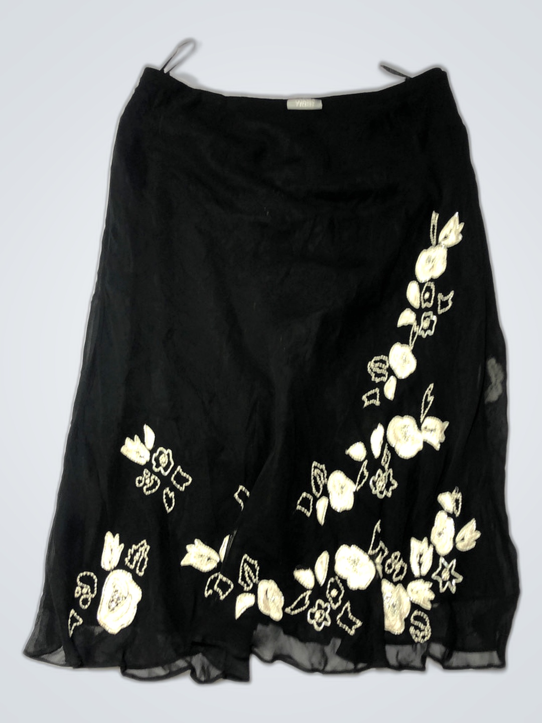 Wallis Black Floral Skirt