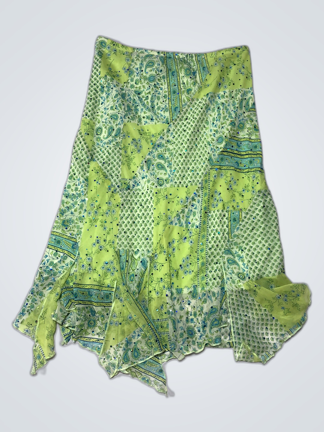 Limited Too Green Floral Skirt