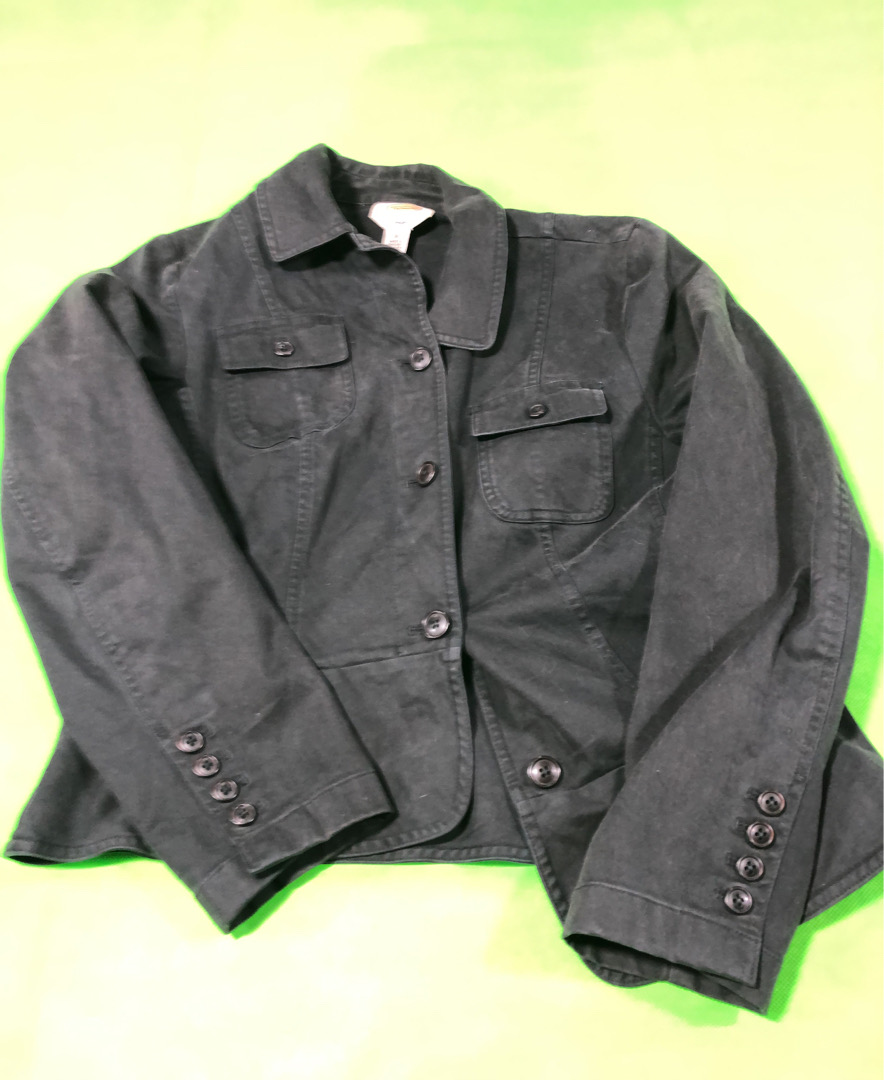 Talbots schwarze Jeansjacke