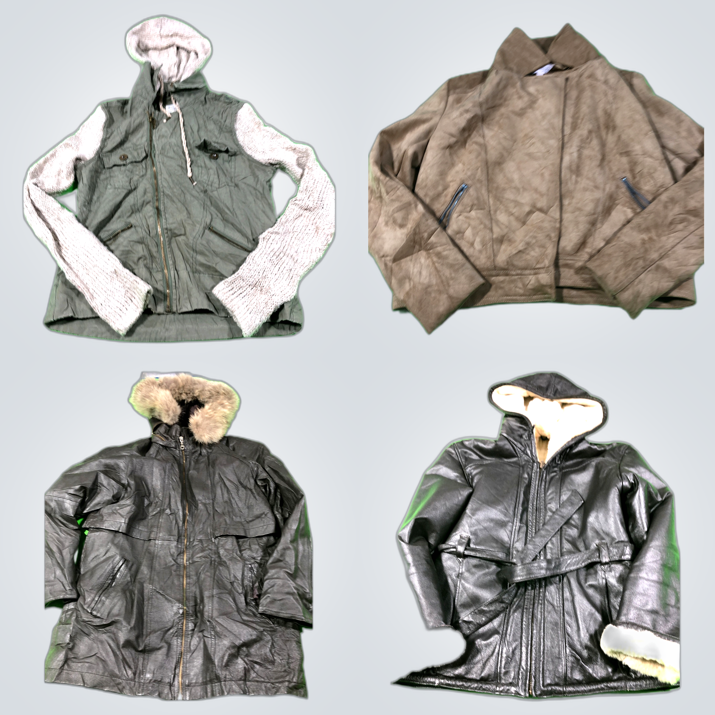 Y&F Denim Co Wilson Leather Jacket Bundle Fur Hood..