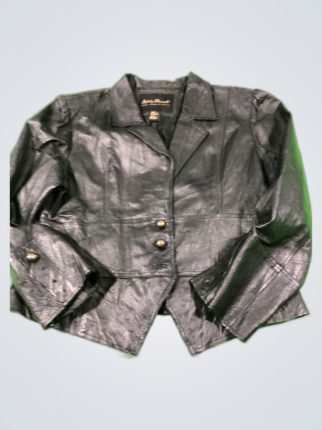 Ashley Stewart Black Leather Jacket