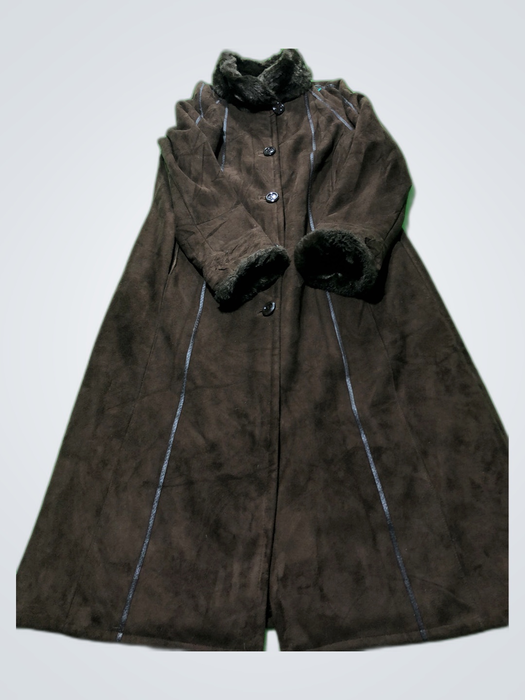 Gallery Fur Trim Long Coat