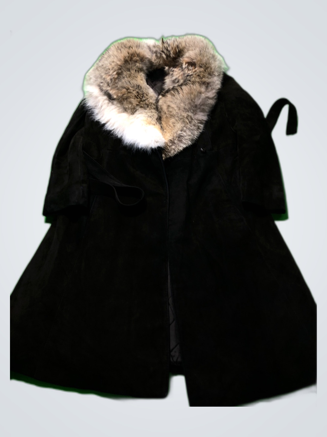 Black Fur-Trimmed Coat