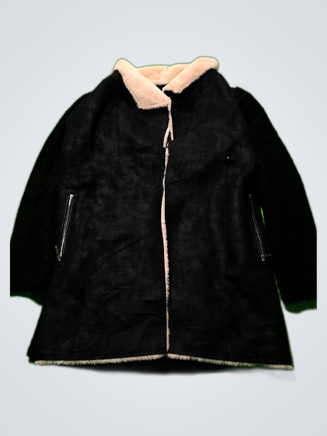 Calvin Klein Schwarze Kunstpelzjacke