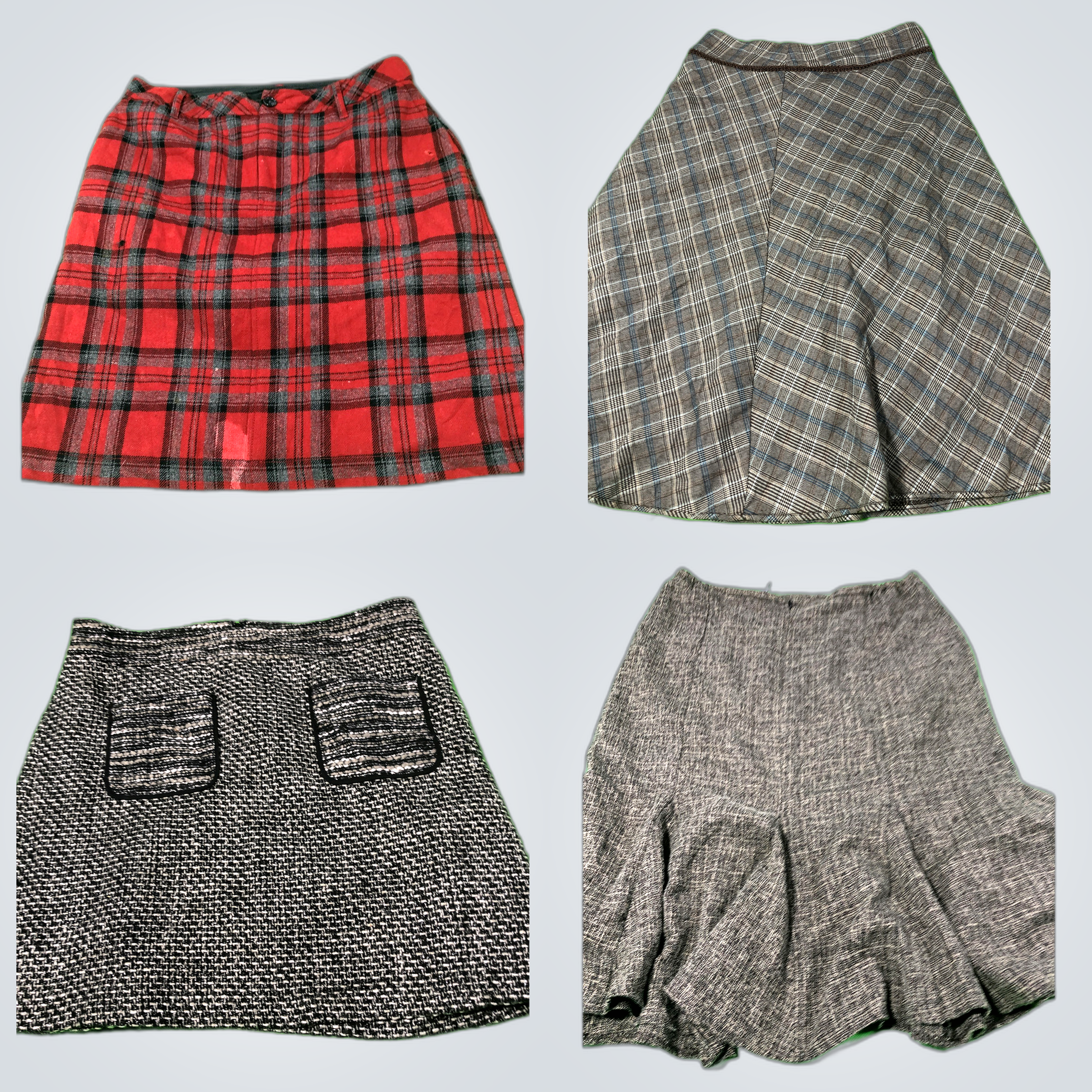 Pendleton & More Mini Skirt Bundle 7pcs Plaid Gray..