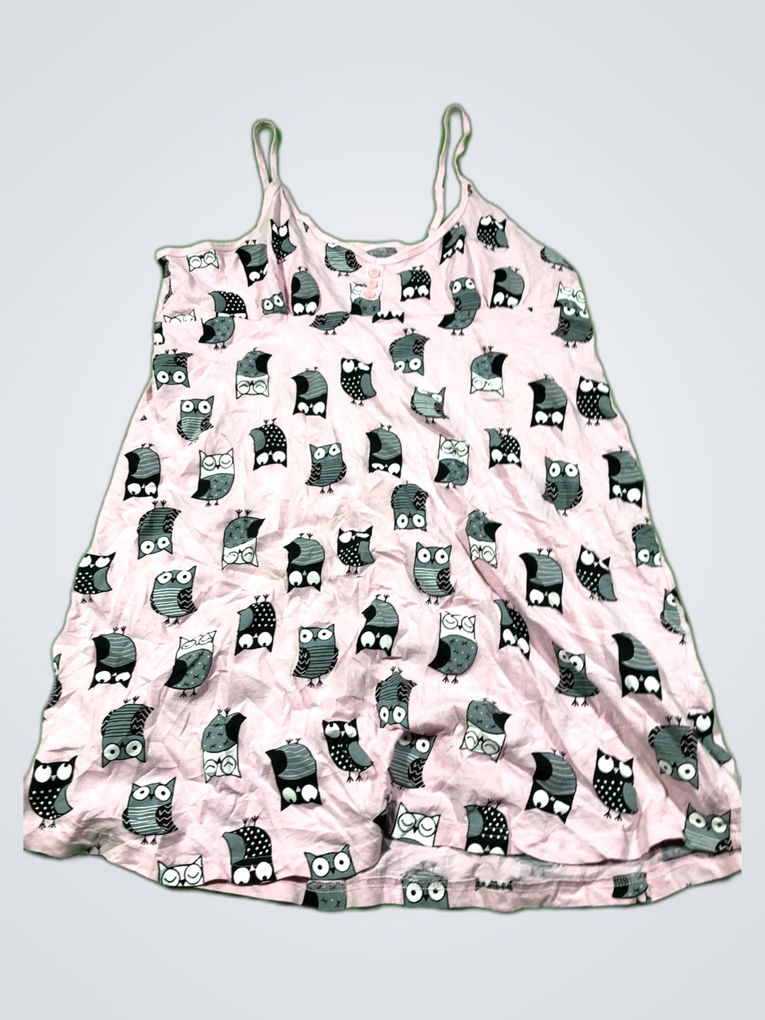 Pink Owls Spaghetti Strap Dress