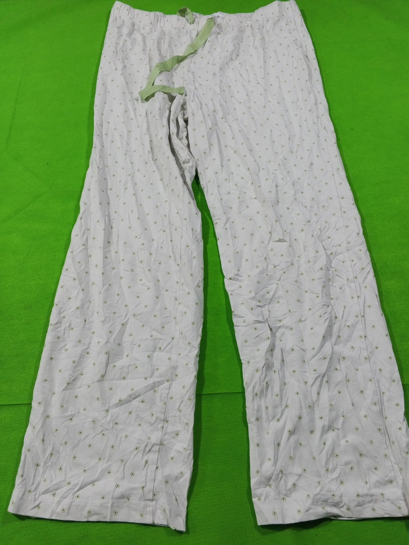 Lands' End White Dotted Lounge Pants
