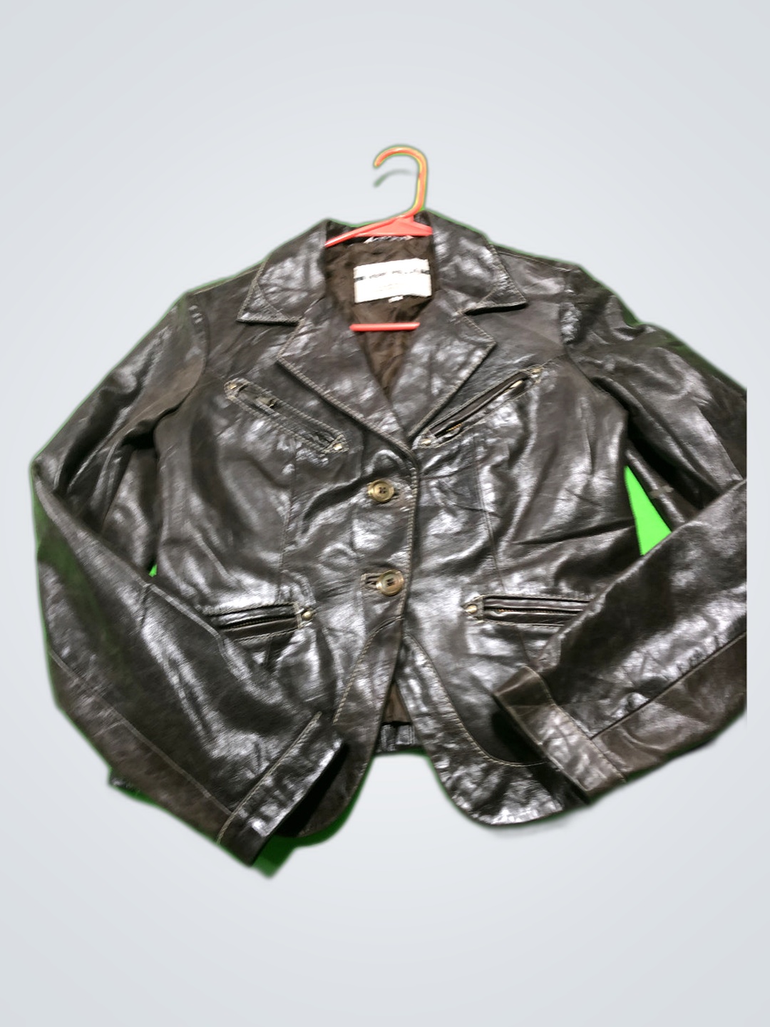 Brown Leather Blazer Jacket