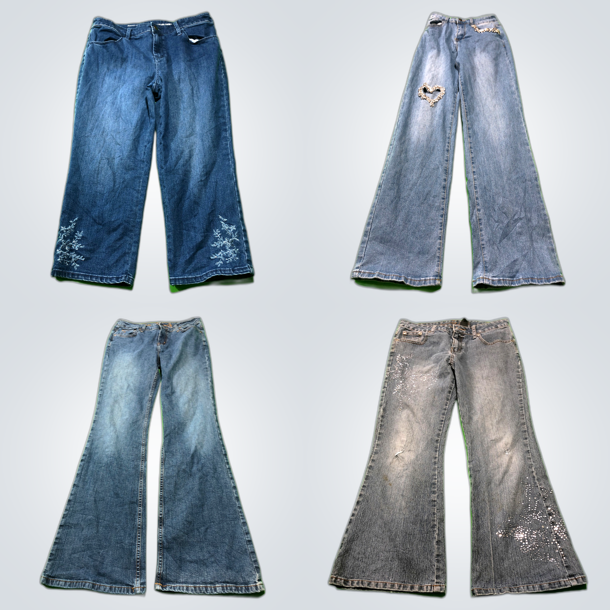 Y2K Flared Jeans Back Pocket Embellishment Detail